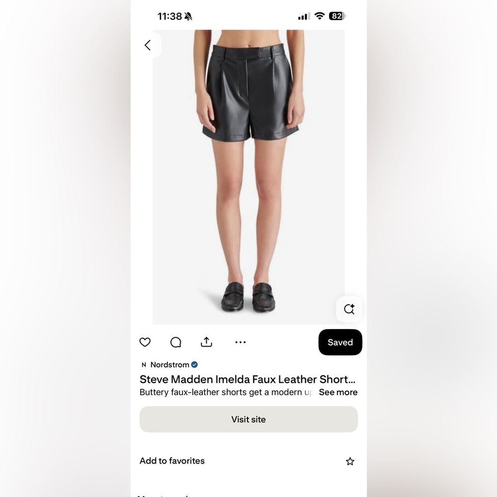 Steve Madden Imelda Faux Leather Short Size S.